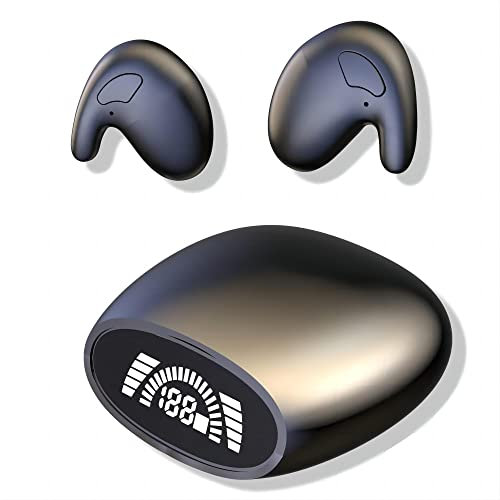 Ear Buds Wireless Earbuds, Invisible Sleep Wireless Earphone Waterproof, Bluetooth 5.2 Earphones, Touch Control, with Charging Box, Double Noise Cancelling (Black)