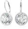 LANBEIDE Sterling Silber Hängend Ohrringe Kristalle Leverback Ohrringe mit Runden Cubic Zirkon für Damen