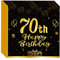 cosoro 20pc Black Gold 70th Birthday Serviettes Napkins, Disposable Paper Napkins, 16.5cm x 33cm, Airlaid Paper, BPA-Free, Perfect for Birthday Parties & Gatherings