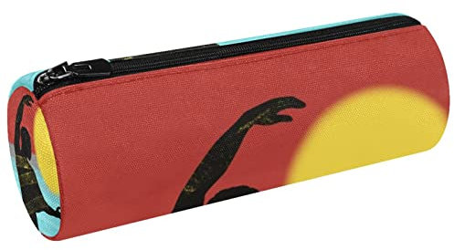 Sunset Swan on Lake Silhouette Canvas Federmäppchen Münzbörse Kosmetik Make-up Tasche für Student Schreibwaren Schule Büro Aufbewahrung, Multi#06, 20x6.3cm/7.9x2.5in, Federmäppchen