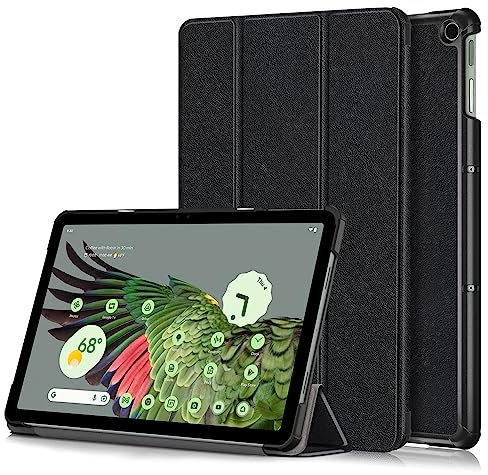 QINOUK Custodia per Google Pixel Tablet, [Funzione Stand] Smart Cover con Auto Sleep Wake, Custodia Protettiva in PU e PC Antigraffio, per Google Pixel Tablet-Nero