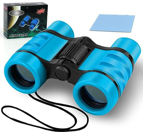 OSDUE Fernglas für Kinder, Spielzeug, Spielzeug, stoßfestes, für Jungen und Mädchen im Alter von 3–7Jahren, für Vogelbeobachtung, Jagen, Wandern, Geburtstagsgeschenke(Blau)