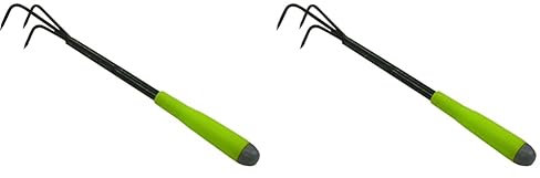 Xclou Griffe piocheuse de Jardin 43 x 7 x 5 cm - Cultivateur de Jardin avec Manche Ergonomique - Petite Griffe à Fleurs 3 Dents - Outil de Jardin Multifonctions (Lot de 2)