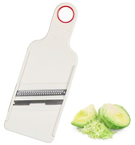 TNSLAND Affettaverdure, grattugia per cavolo, tagliare a julienne per strisce sottili, affettaverdure con 2 lame in acciaio inossidabile, tagliere a strisce per frutta e verdura