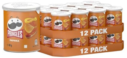 Pringles Sweet Paprika (2x 12 x 40 g) – der unwiderstehliche Snack-Klassiker in der praktischen Dose – knackige Chips mit Paprikageschmack – Pop. Play. Eat.