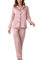YUSHOW Pyjama Femme en Satin Ensemble de Pyjama Boutonnée Légère 2 Pièce Vêtements de Nuit en Soie Sleepwear Pjs Set pour Printemps été Automne,Rose,S