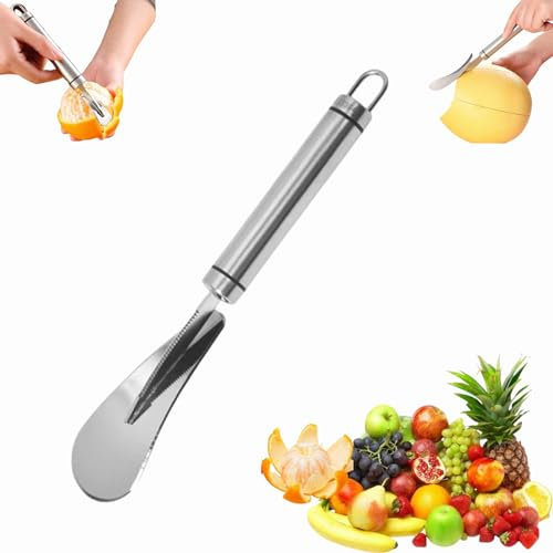 Akayoo Zitronenschäler,Citrus Peeler, Grapefruit Peeling Tool, Orange Peeler, Stainless Steel Grapefruit Peeler, Portable Efficient Grapefruit Peeler for Citrus Fruits, Mango, Banana, Lemon