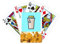 no/no caricature milk tea cup pixel Gold Poker Playing Card Classic Game
