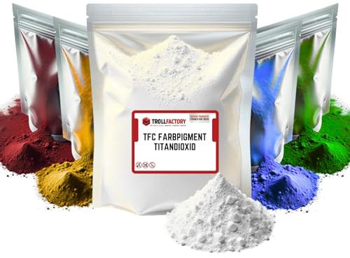 TFC Farbpigment Oxid Weiß – Hochdeckendes Pigmentpulver für Reliefgießmassen wie Xyrarock, Gips, Epoxidharz und Beton, Matt, Lichtbeständig und Wetterfest I 1kg