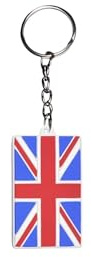 British Flag Keyring Soft Silicone Key Fob Union Jack Great Britain UK Country Keychain Keepsake Souvenir Gift Car Keys House Keys Ring Charm Jewelry Gift