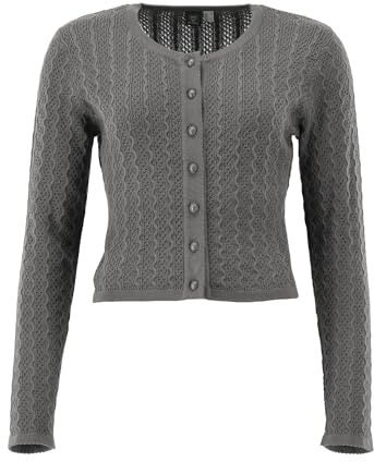 OS Trachten Strickjacke mit Rundhalsausschnitt Borida