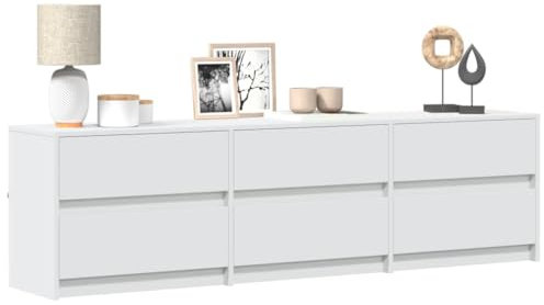 LAPOOH Mueble de TV con LED Madera de ingeniería Blanco 180x34x50 cm, Mesa TV, Mueble TV Salon, Mueble Television, Mesa Television, Muebles De Salon, Mesa Salón TV - 3307926