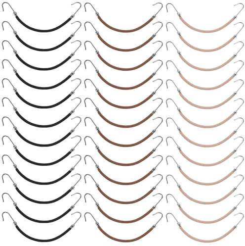 36 Stück Elastische Haargummi Haken Pferdeschwanz Haken Haarschnur Bungee Haargummis Pferdeschwanz Halter Styling Haken für alle Haartypen Frauen Mädchen Lockiges Haar Langes Haar Dicke