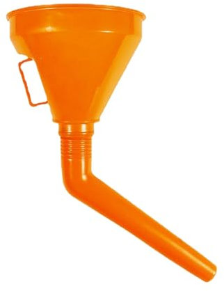 usefulbeauty Embudo flexible, embudo largo - Embudo de boca grande con filtro y asa | Embudo de fluido de transmisión, embudo de tanque de aceite automotriz naranja para agua, transmisión, cambio de