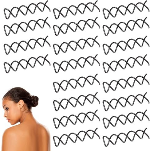 20PCS Spiral Hair Pins - Alloy Grips for Buns, Corkscrew Spin, Non-Scratch Round Clips and Bobby Accessories - Premium DIY Maker for Women, Girls and Children