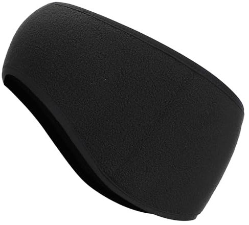 PATIKIL Ear Warmer Headband, Polar Fleece Ear Warmer Winter Stretchy Running Sweatband Outdoor Essential for Cold Weather Running Jogging Walking Skiing Cycling, Black