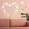 TAIANJI 68 Stück Spiegel Wandauf Kleber, Herz Selbstklebend Dekor Spiegel Silber Herz Klein Acrylspiegel HD wandaufkleber für DIY Home Schlafzimmer