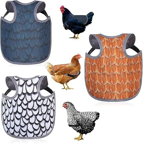 Hühner-Sattel für Hühner – Hühnerschürzen für Hühner mit verstellbaren Riemen, Hühnerschürzen und Westenjacke für Hühner