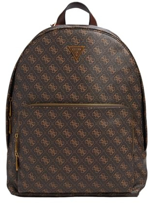 GUESS Milano Backpack Brown/Ochre/Burgundy