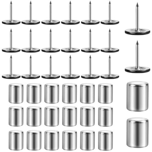 20 St Magnetische Reißzwecken, Reißzwecken aus Metall für Bilder mit 20 Magneten Flache Reißzwecken zum Aufhängen von Fotos Dekorative Magnetische Wandnadeln Posteraufhänger für Korktafeln