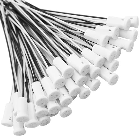 35 Stück G4 Lampenfassungen mit Keramik Halter G4 Sockel mit 10 CM Kabel G4-Keramik Fassung für Lampen Heimbedarf LED-Lichter Halogen-Leuchtmittel Gitter Lichter