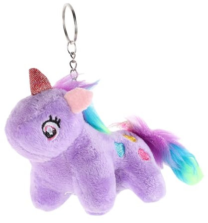 Beaupretty Peluche Licorne Porte-clés De Sac Mignon Porte-clés Décoratif Pour Fille Forme De Licorne (violet)