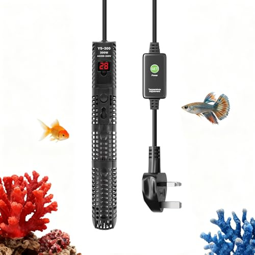 Luxvista 300W Aquarium Heater Digital Fish Tank Heater, Submersible Turtle Tank Heater for Tropical, LED Display of Water Temperature for 250L Tanks, Freshwater Betta Turtle