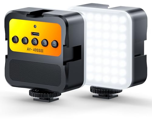 Camera Clamp Light: Color LED Video Light - 3200K-5600K + CRI95 Rechargeable Camera Light, 3 Blitzschuhhalter für DSLR/GoPro/Sony/Canon, Vlog Filming TikTok Live & Photography