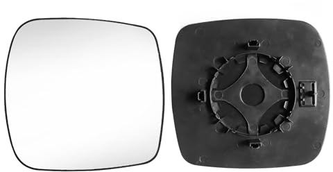 TTCR-II 1PC Calentado Retrovisor Espejo Compatible con Renault Kangoo II | Cristal Espejo Kangoo 2 2007 2008 2009 2010 2011 2012 Retrovisor Exterior Cristal Calefactado de Repuesto-Izquierda/Derecha