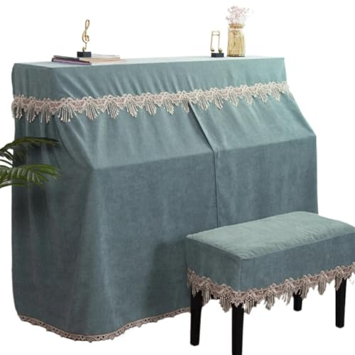Klavier Flügel Abdeckung Klavierabdeckung, moderne, einfache, verdickte Prinzessin-E-Piano-Abdeckung, Klavierhocker-Abdeckung(Matcha green,35x55 cm)