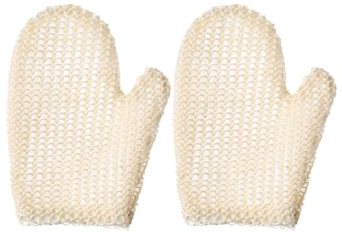 SOESFOUFU 2 Stück Peeling Körperreiniger Bade Reibhandschuh aus Sisal Leichte Spa Handschuhe zum Duschen und Sanften Peeling für Ganzen Körper