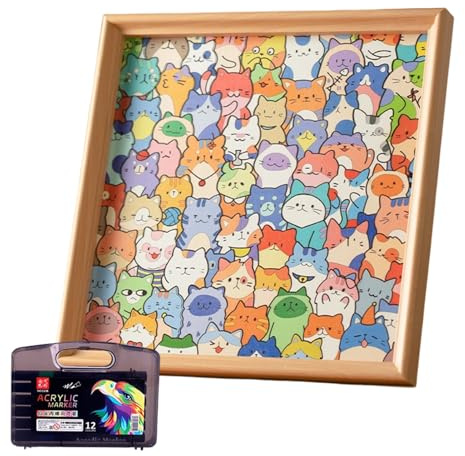 Yurosuis Katzen Legepuzzle, Katzen Lernspielzeug Mit Stiften, Tier Puzzle Mit Fotorahmen, Für Kinder Mädchen Zuhause Reisen Schlafzimmer Hausunterricht Spielzimmer Geburtstag Urlaub Weihnachten