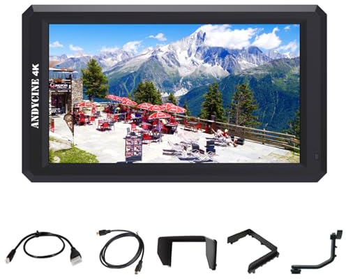 ERYUE 5.7 Inch Camera Field Monitor 4K Video Monitor for DSLR Director Brightness with 3.5mm Jack & Sunshade for Video Recording