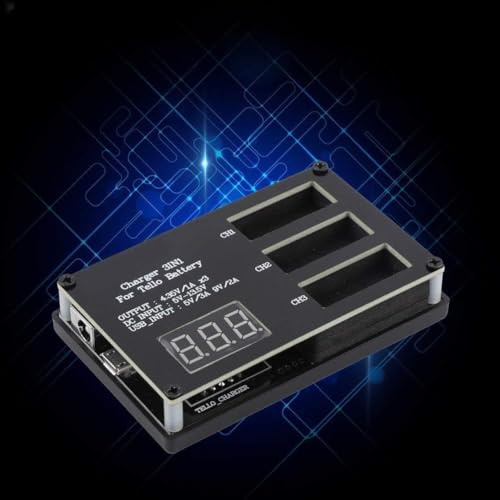 SALALIS 3 in 1 Intelligent Charging Hub for Tello Drone Fast Charger Portable Battery Housekeeper for RC Enthusiasts Black Plastic 3.26 X 2.09 X 0.71 Inch for Drone Lovers