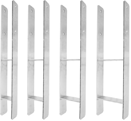 H-Anker Pfostenträger 71x600mm feuerPfostenanker Carport tZn | für Zaun, Überdachungen, Carport, Pergolen, Zäune, Dach