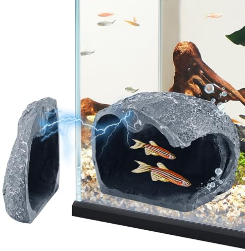Editbar Magnetische Aquarium Höhle — Fisch Versteck Höhle mit Magnet | für Aquarium Glas, Aquarium Dekoration & Brut Höhle Magnetisch für Zwergbuntbarsche, Papageienbuntbarsche und Garnelen