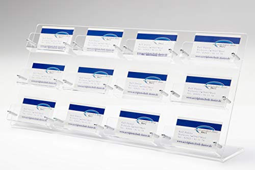 Visitenkarten Ständer Halter 12 Fächer aus Acrylglas Diplay