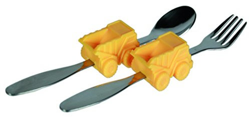 Supreme present gift. Childrens Construction Truck Themed Childrens Cutlery Set. Great for them to learn