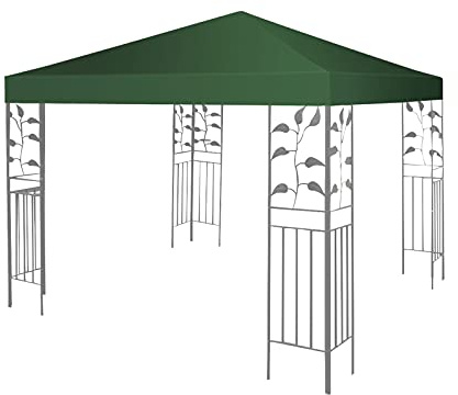 DREAMADE Pavilliondach, 3 x 3 Meter Ersatzdach für Pavillion, Dachbezug Dachplane für Faltpavillion Zelt, Strohdach Ersatzplane, Pavillionersatzdach Ersatz (Dunkelgrün)