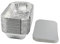 Othmro Contenedores rectangulares 400ml 33PCS,Bandeja desechable de papel de aluminio sacar contenedores de alimentos con tapas