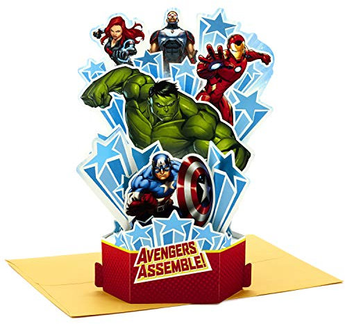Hallmark Paper Wonder Avengers Pop Up Birthday Card (Iron Man, Hulk, Captain America)