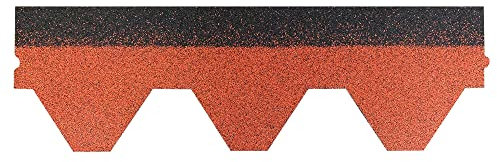 Isolbau Dachschindeln Hexagonal Dreieck - Dachpappe als Bedachung für Gartehaus, Vogelhaus, Hundehütte - Ziegelrot, 3 m² (22 Stück)