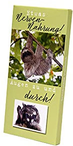 Jack's Nervennahrung Schokolade/Vollmilchschokolade/Schöne Geschenkidee / 100g Tafel/Anti Krisen Schokolade/Faultier