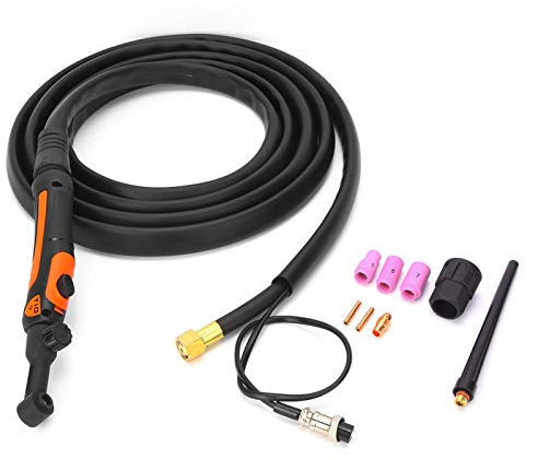 TIG/WP-9VF Arc Welding Gun Kit,Air CoolingFlexible Valve Head Ergonomic Welding Torch Set, with0.5-1.6mmTungsten Rod 4m Cable