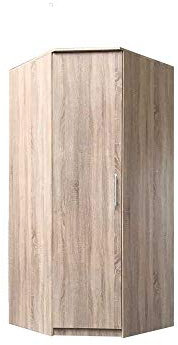 MOEBLO Eckkleiderschrank mit zu öffnenden Türen Kleiderschrank BxHxT 96x210x64 - Ruth (Sonoma Eiche)