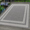 In- & Outdoor Teppich Robuster, Modern Bordüre Design, Rechteckig, Grau und Creme Farbe, Flachgewebe, Wetterfest, für Terrasse, Balkon, Küche, Bad oder Wohnzimmer, Größe:200 x 290 cm