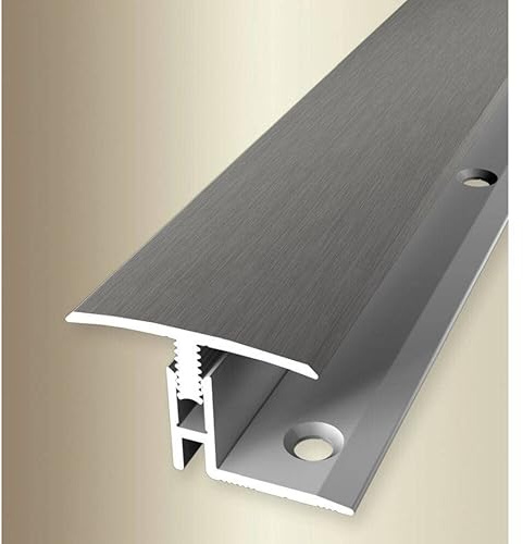 PROVISTON | Übergangsprofil | Parkettausgleich | Breite: 31.5 mm | Höhenausgleich: 12-17 mm | Länge: 900 mm | Aluminiumprofil | Edelstahloptik | 1 Stück
