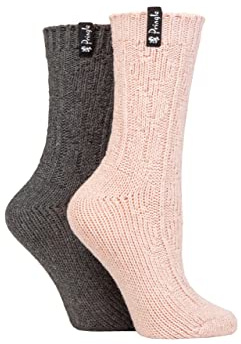 Pringle Women's Plain Boot Socks 2 Pairs | Medium Thickness, Breathable Wool Blend for Hiking Walking and Outdoors