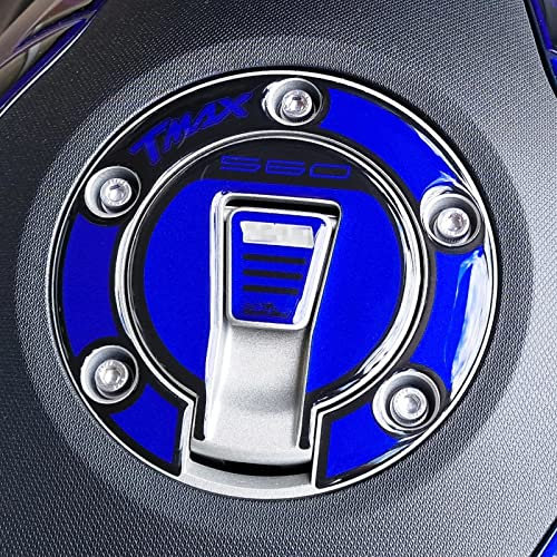 Resin Bike Adesivi Scooter Compatibile con Yamaha Tmax 560 2022 Icon Blue. Protezione Tappo Serbatoio da Urti e Graffi. Adesivo 3D Resinato - Made in Italy