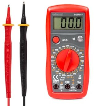 Velleman Digital-Multimeter, für Gleich-/Wechselstrom, Gleich-/Wechselspannung, Widerstand, Diodentest, Durchgangsprüfung, Messspitzen